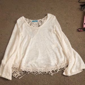 Oversized long sleeve shirt.
